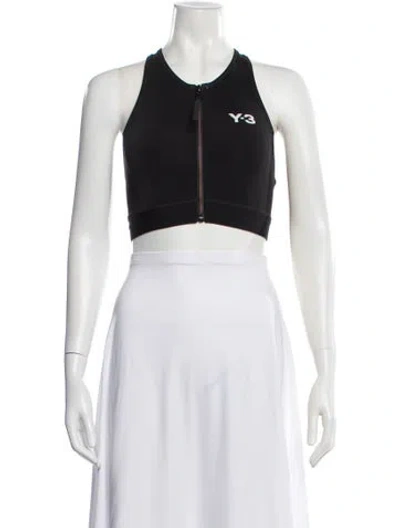 Pre-owned Y-3 X Adidas Nylon Crew Neck Sports Bra In Black