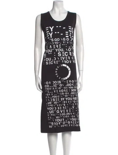 Pre-owned Y-3 X Adidas Printed Midi Length Dress In Black
