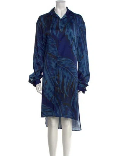 Pre-owned Y-3 X Adidas Printed Midi Length Dress In Blue