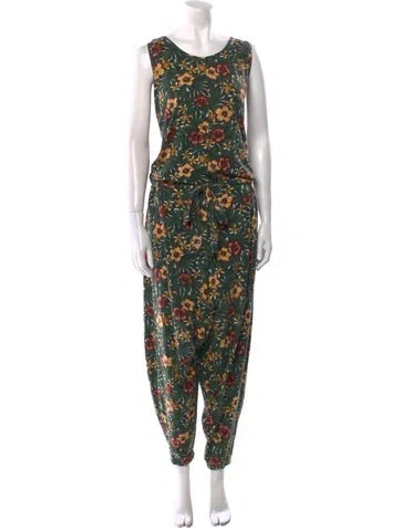Pre-owned Y-3 X Adidas Printed Scoop Neck Jumpsuit In Green