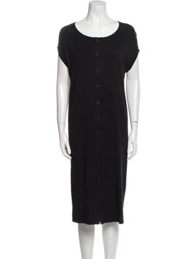 Pre-owned Y-3 X Adidas Scoop Neck Midi Length Dress In Black