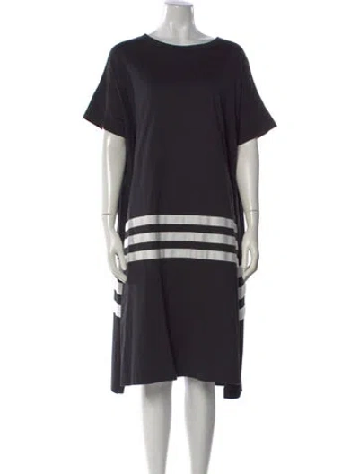 Pre-owned Y-3 X Adidas Striped Midi Length Dress In Black