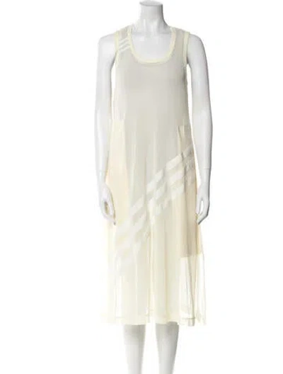 Pre-owned Y-3 X Adidas Striped Midi Length Dress In Neutral