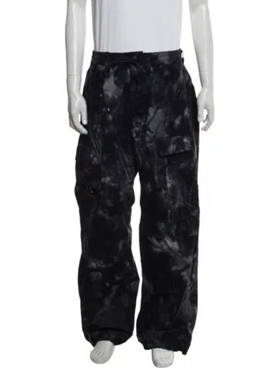 Pre-owned Y-3 X Adidas Tie-dye Print Cargo Pants W/ Tags In Black