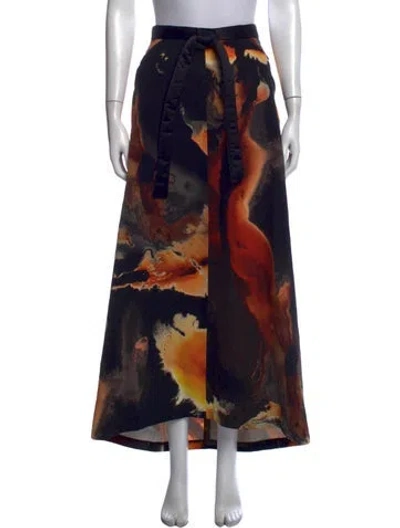 Pre-owned Y-3 X Adidas Tie-dye Print Long Skirt W/ Tags In Black