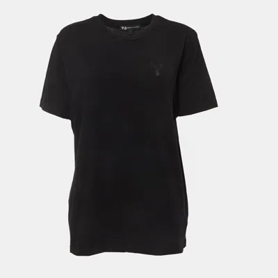 Y-3 X Adidas Yohji Yamamoto Black Logo Print Jersey Crewneck T-shirt