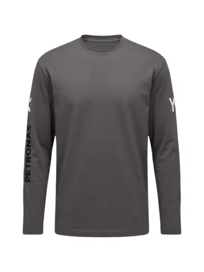Y-3 X Mercedes Chaos Long-sleeve Graphic-print T-shirt In Gray