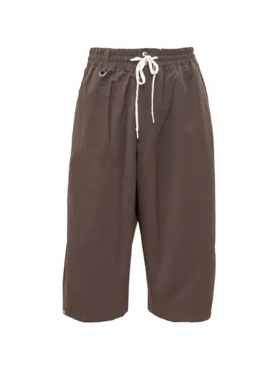 Y-3 X Wales Bonner Rip Shorts In Brown