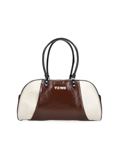Y-3 X Wales Bonner Shoulder Bag In Calfskin In Brown