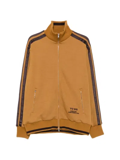 Y-3 X Wales Bonner Side-stripe Zip-up Sweatshirt In Brown