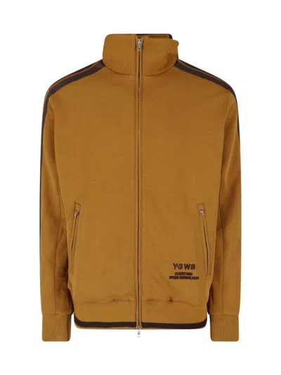 Y-3 X Wales Bonner Zip Logo Sweatshirt In Brown