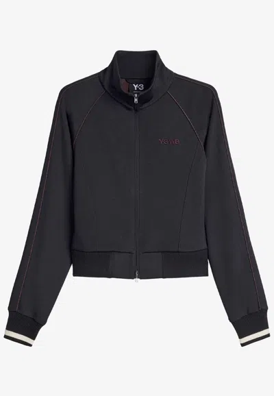 Y-3 X Wales Bonner Zip-up Knit Sweatshirt In Black