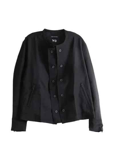 Y-3 X Yohji Yamamoto  Sport Uniform Collarless Jacket In Black