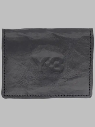 Y-3 Y 3 Portacarte In Pelle Con Logo In Black