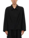 Y-3 Wool Jacket Collared Design Front Pockets In Black