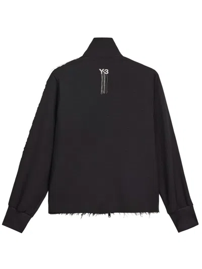 Y-3 Y - 3 Sport Uniform Raw Cut 3 Stripes Track Top In Black