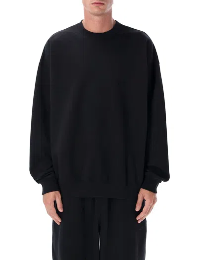 Y-3 Brushed Terry Loose-fit Crewneck Sweatshirt In Black