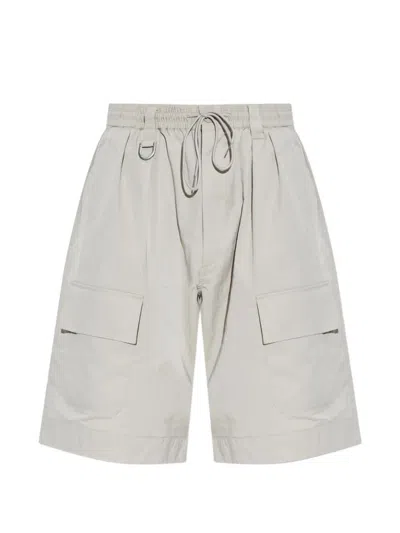 Y-3 Cargo Drawstring Shorts In Gray