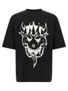 Y-3 Cotton Crew Neck Graphic Print T-shirt In Black
