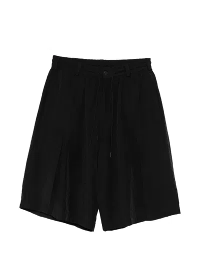 Y-3 Drawstring Pleated Shorts In Black