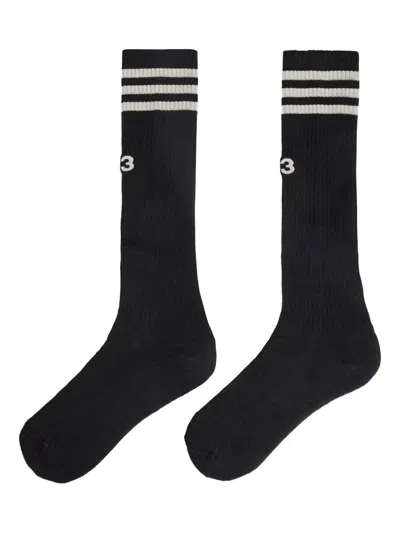 Y-3 Stripes High Socks In Black