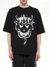 Y-3 Cotton Crew Neck Graphic Print T-shirt In Black