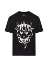 Y-3 Cotton Crew Neck Graphic Print T-shirt In Black