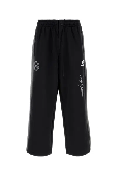 Y3 Yamamoto Black Stretch Cotton Blend Joggers In Brown