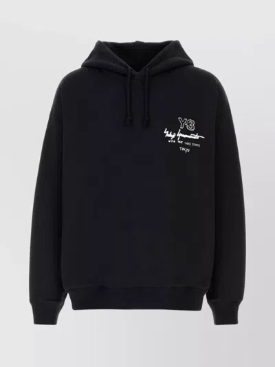 Y3 YAMAMOTO HOOD OVERSIZE COTTON SWEATSHIRT