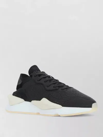 Y3 Yamamoto Leather Low-top Sneakers In Black
