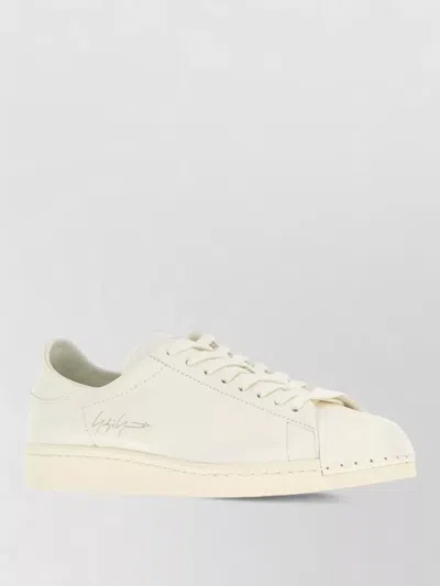 Y3 Yamamoto Leather Superstar Lace Up Sneakers Rubber Sole In Multi