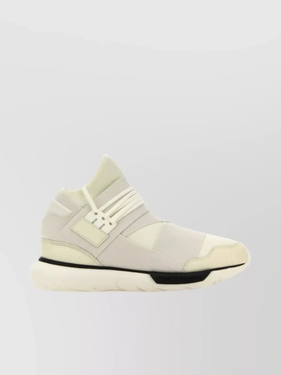 Y3 Yamamoto Qasa High-top Sneakers With Elastic Bands In Neutral
