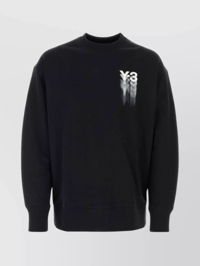 Y3 Yamamoto Ribbed Crewneck Sweater With Hem And Cuffs In Black