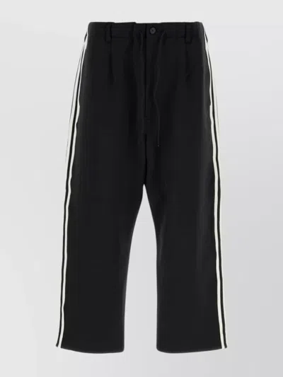 Y3 Yamamoto Stretch Nylon Blend Joggers With Side Stripes In Black