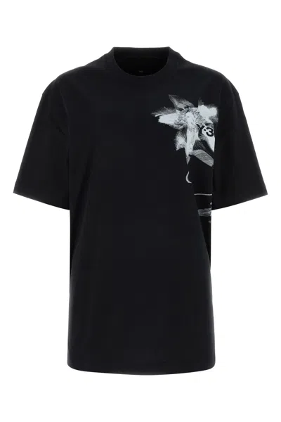 Y3 Yamamoto Oversize Crew Neck T-shirt With Graphic Print In Black