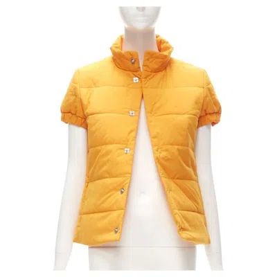 Pre-owned Y-3 Y3 Yohji Yamamoto Adidas Orange Padded Puffer Top Xs
