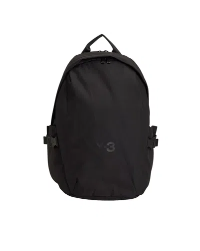 Y-3 Buckle-detail Logo-print Backpack In Black