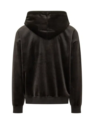 Y-3 Zip-front Velvet Hoodie In Black