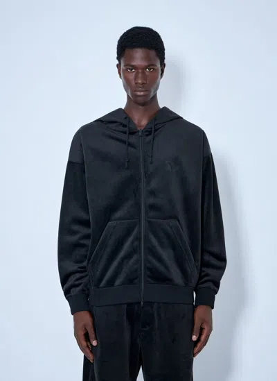 Y-3 Zip-up Hoodie With Ribbed Trims In Black
