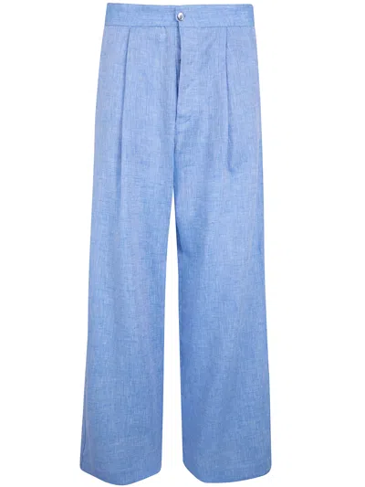 Y-81 Wide Trousers With Pleats In Blue
