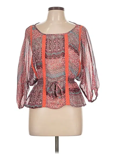 Pre-owned Ya Los Angeles 3/4 Sleeve Blouse In Red