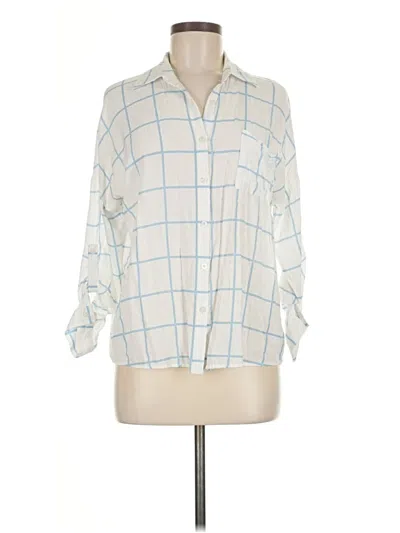 Pre-owned Ya Los Angeles 3/4 Sleeve Button Down Shirt In White