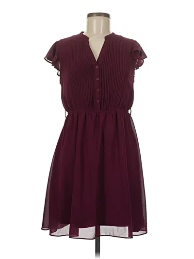 Pre-owned Ya Los Angeles Casual Dress In Burgundy