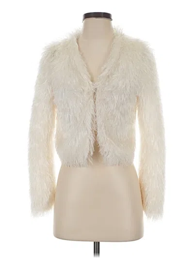 Pre-owned Ya Los Angeles Faux Fur Jacket In Ivory