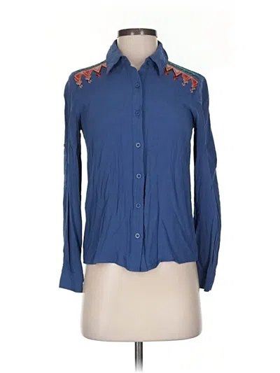 Pre-owned Ya Los Angeles Long Sleeve Blouse In Blue
