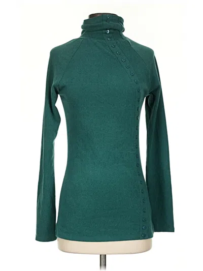 Pre-owned Ya Los Angeles Long Sleeve Top Teal Turtleneck Tops