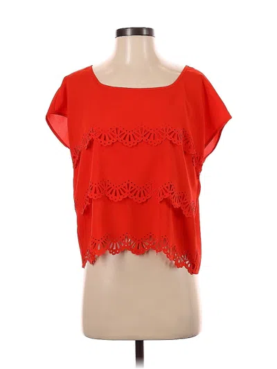 Pre-owned Ya Los Angeles Short Sleeve Top Red Square Neckline Tops
