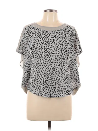 Pre-owned Ya Los Angeles Short Sleeve Top Silver Cold Shoulder Neckline Tops