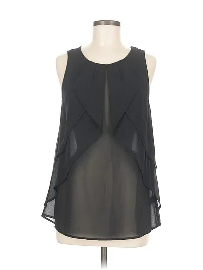 Pre-owned Ya Los Angeles Sleeveless Silk Top Black Halter Neckline Tops