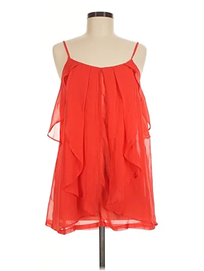Pre-owned Ya Los Angeles Sleeveless Silk Top Red Halter Neckline Tops